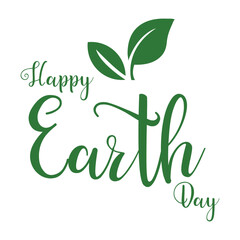 Obraz premium hand drawn happy earth day text writing icon.