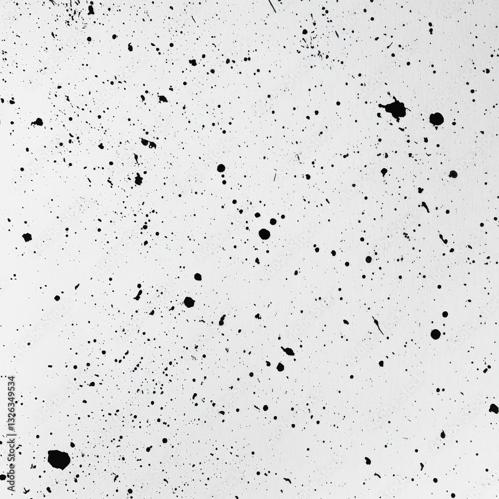 Aufkleber abstract splatter: a high-contrast black ink on white surface, creating a dynamic and unpredictable 