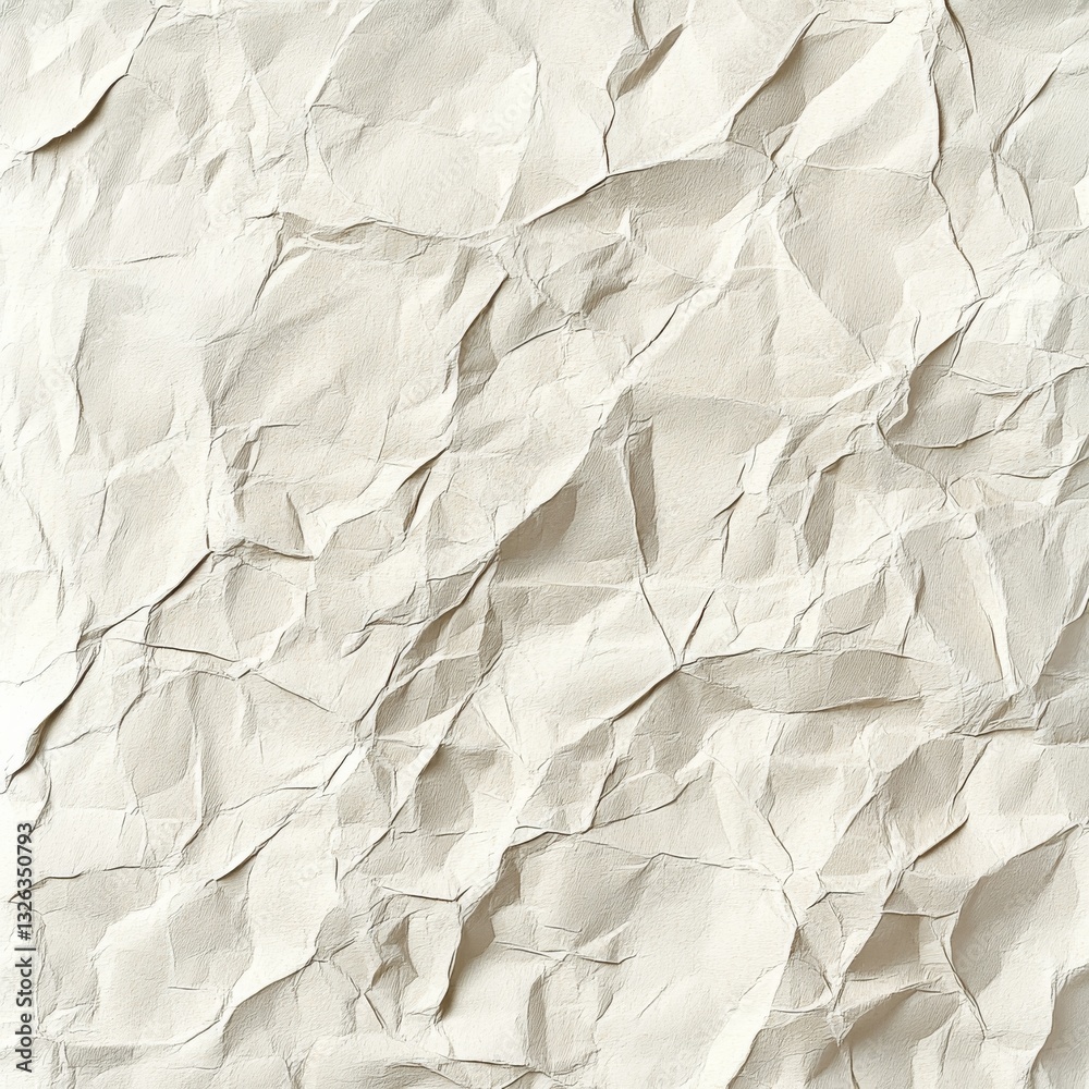 Poster beige crumpled paper texture: vintage abstract background with wrinkles and folds for artistic desig