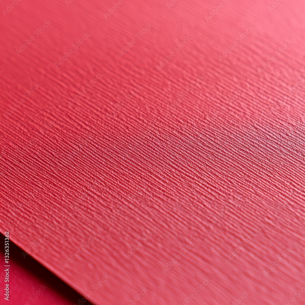 Fototapete close-up of textured red cardstock paper: abstract background featuring parallel lines and vibrant c