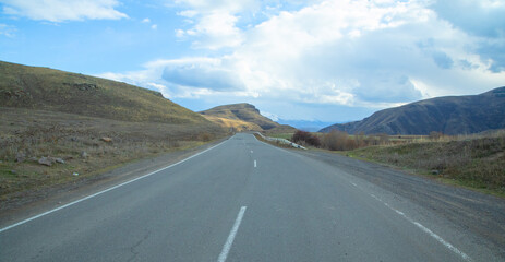 Beautiful view of asphalt road. Travel