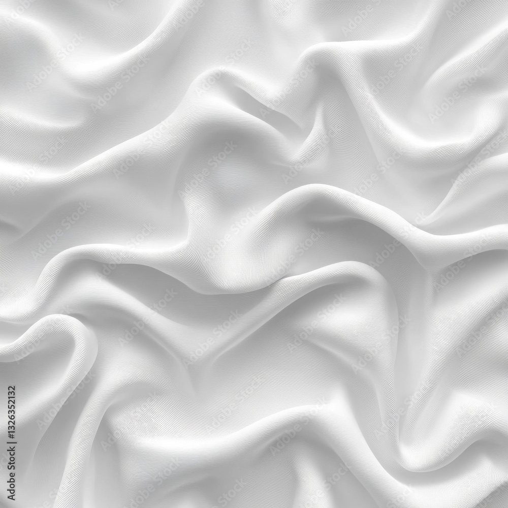 Aufkleber elegant white fabric texture: soft waves and subtle folds for backgrounds and designs