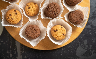Closeup of assorted fresh cookie.