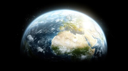 The planet Earth is shown in a black and white photo