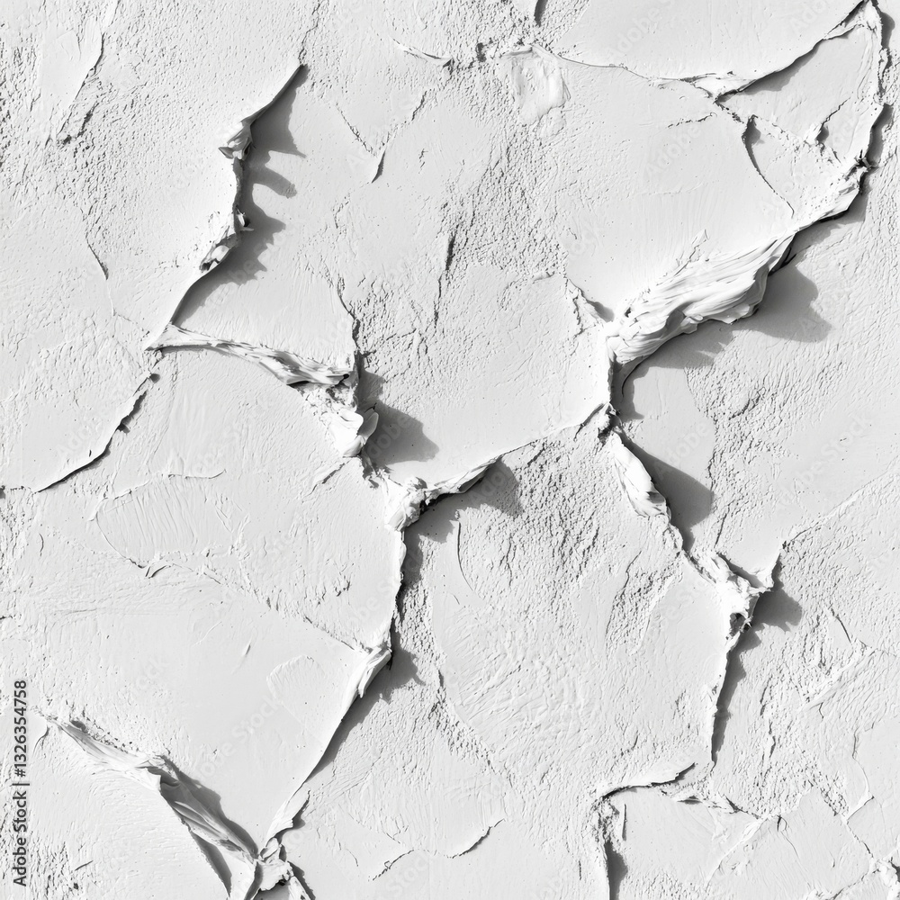 Fototapete textured white: an abstract composition of plaster with striking shadows and a subtle gradient effec