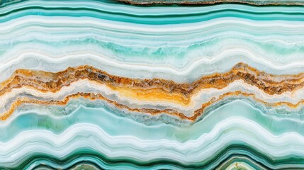 Fototapeta premium Elegant Aqua and Brown Striped Agate Stone with Intricate Layers