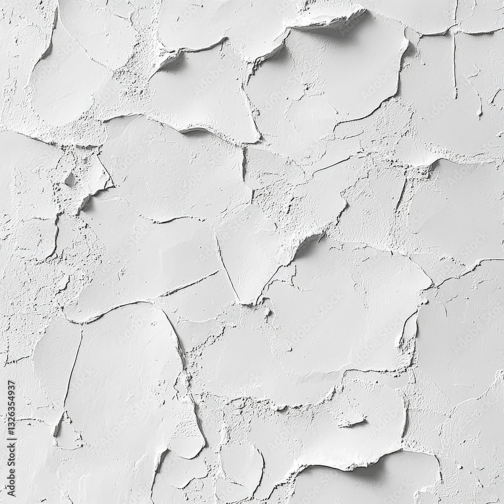 Poster textured white plaster wall background with cracks and imperfections, abstract surface detail with s