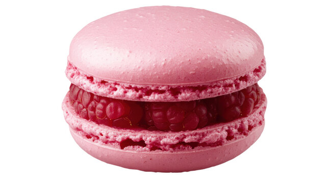 pink macaroon isolated on white