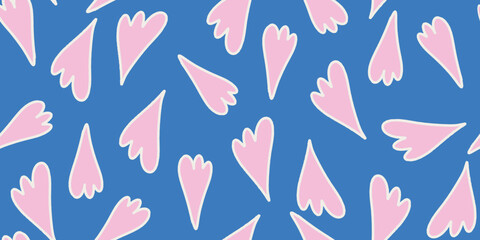 Hand drawn simple abstract flowers print. Trendy collage pattern. Fashionable template for design.