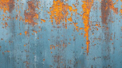 Textured Metallic Surface with Rust and Orange Paint Streaks