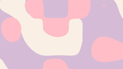 Abstract Pastel Shapes: A Serene Lavender, Pink, and Cream Composition