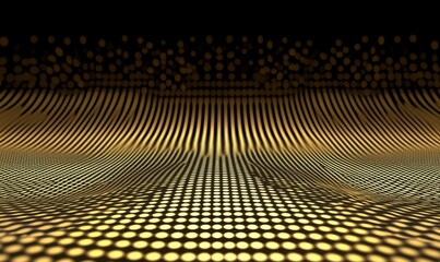 Golden digital wave background for presentations, websites, or digital art
