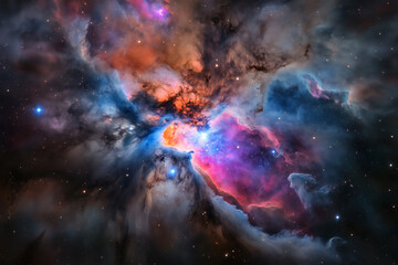 Fototapeta premium Colorful cosmic dust and gas clouds in deep space.