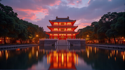 Obraz premium chinese temple at night