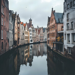 Obraz premium Canal Cityscape, European Charm