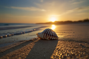 shell on the beach in sabaudia al circeo.