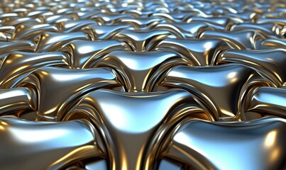 Obraz premium Metallic abstract pattern background, ideal for tech or sci-fi designs