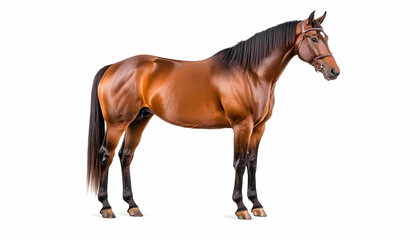 Obraz premium A magnificent, well-groomed chestnut horse