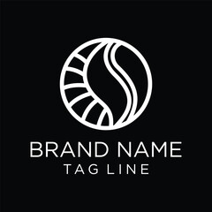 
Coffee Logo line art style icon design template with vector on black background