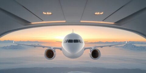 Fototapeta premium Airplane banner