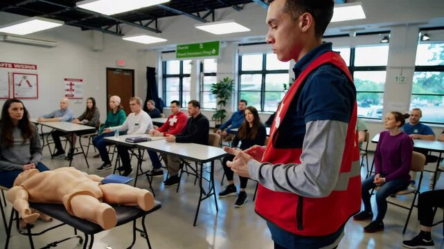 First aid training session engages participants in practical skills and knowledge