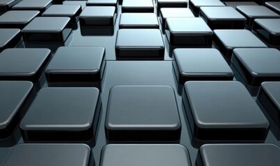 Obraz premium Shiny metallic 3D square tiles grid background