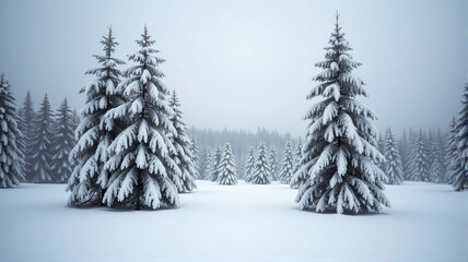 snow covered trees