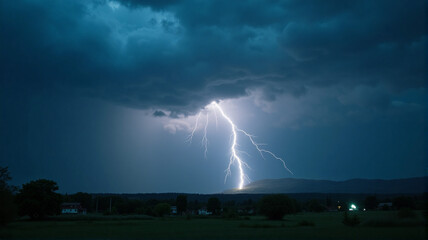lightning over the city