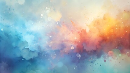 Vibrant abstract watercolor explosion with colorful splashes and light bokeh effect