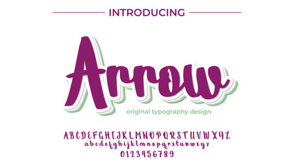 Arrow Font Stylish brush painted an uppercase vector letters, alphabet, typeface