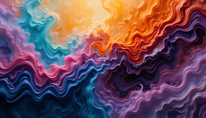 Fototapeta premium Abstract Swirl Painting with Vibrant Colors and Wave-like Pattern