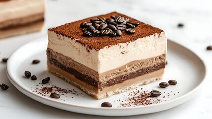 Side view of coffee-flavored tartufo, with layers of coffee ice cream and chocolate