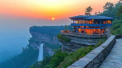 Clifftop Restaurant at Sunrise