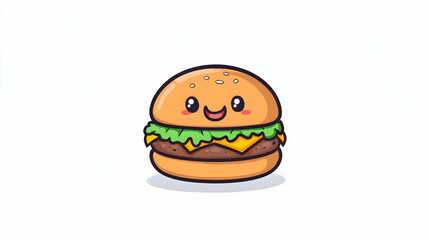 Cute cartoon hamburger