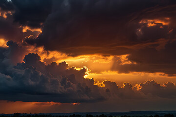 Obraz premium Sunset Cloudy sky with orange and bluish colors, Orange teal photo, Dramatic Sky. Mood image.mood image. 