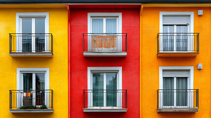 Fototapeta premium Colorful apartment building facade