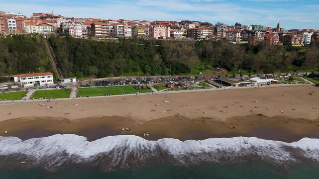 Flying along Ereaga Beach