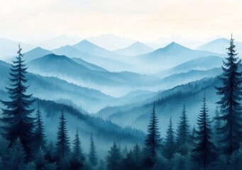 Obraz premium Misty Wrapped Mountains