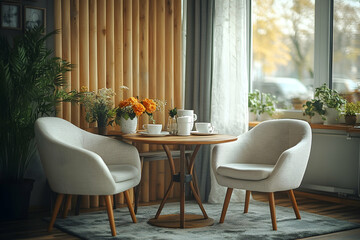 Cozy corner for relaxation and tea