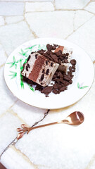 Delicious Cookies and Cream Ice Cream Cake with Chocolate Crumbs