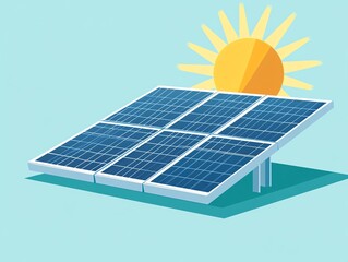 Solar Panels Harnessing Sunlight in a Clean Energy Environment Under a Bright Sun