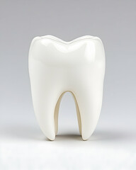 Healthy tooth, white, glossy, 3D model