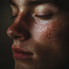 Fototapeta premium motional Close-Up Photo Capturing Deep Feeling and Expression