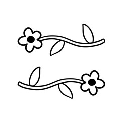 decorative floral border, native flowers vector