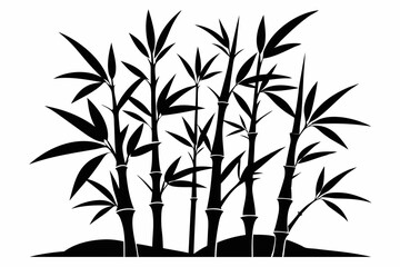 bambus line art silhouette vector illustration