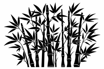 bambus line art silhouette vector illustration