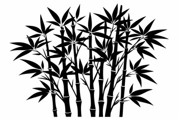 bambus line art silhouette vector illustration