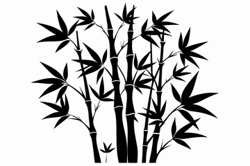 bambus line art silhouette vector illustration