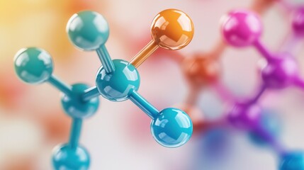 Colorful Molecular Structure with Abstract Background and Scientific Vibe