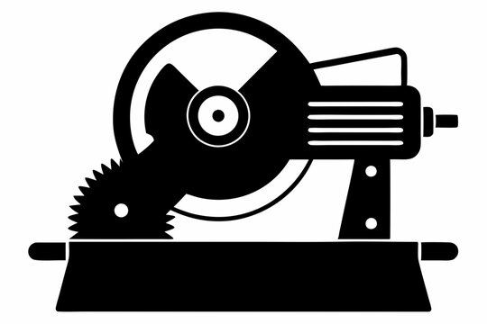 black saw machine, cutting tool, silhouette clip art preview
